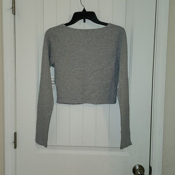 BP Gray long sleeve crop top - Picture 2 of 2